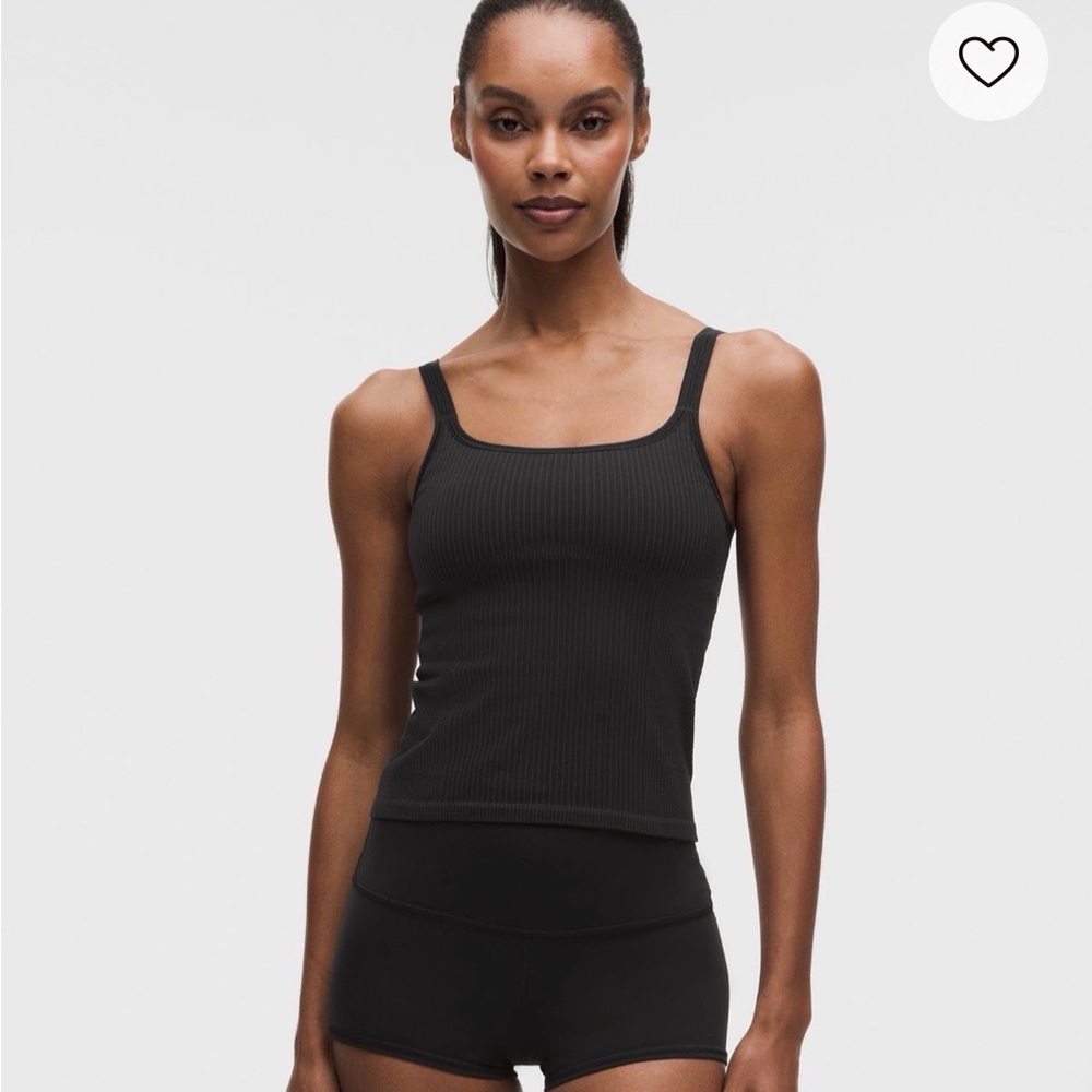 lululemon athletica Ribbed Square-Neck Tank in Black